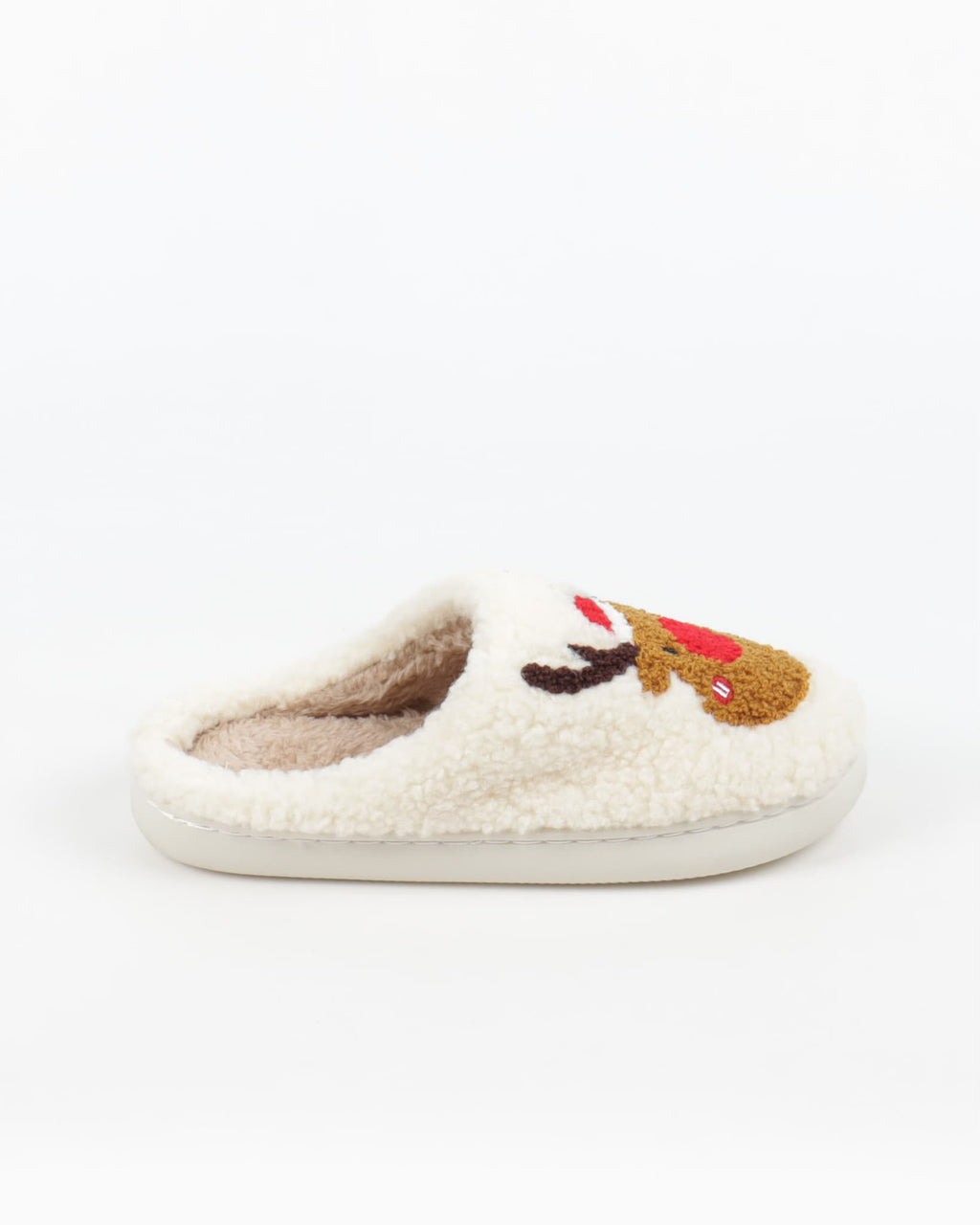 Women's Christmas Reindeer Plush Slippers – Soft Cozy Indoor House Shoes