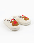 Women's Christmas Reindeer Plush Slippers – Soft Cozy Indoor House Shoes