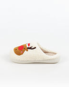 Women's Christmas Reindeer Plush Slippers – Soft Cozy Indoor House Shoes